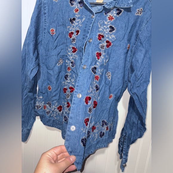 Vintage Tantrum Blues Embroidered Denim Top| Size Medium - Picture 2 of 5
